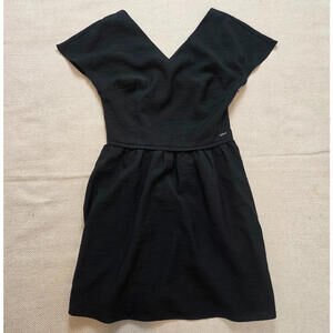 Armani Exchange Size 6 Little Black Cocktail Dress Cross Back Hidden Side Zipper